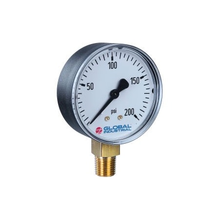 Wika 2-1/2 Pressure Gauge 200 PSI 1/4 NPT LM Plastic 52925661